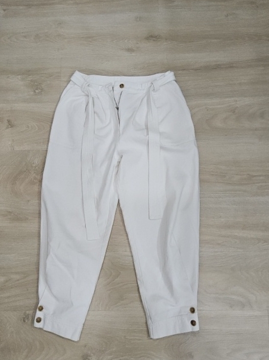 Moon River Pants - Moon River White High-Waist Paperbag Pants